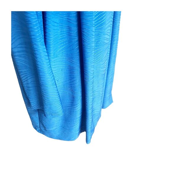 Croft & Barrow Blue Embroidered Wavy Design Cardigan Size 2X Lapel Collar - Picture 7 of 13